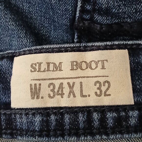 TK AXEL Jeans Mens 34X32 Slim Boot Cut Blue Denim Stretch - Picture 7 of 9